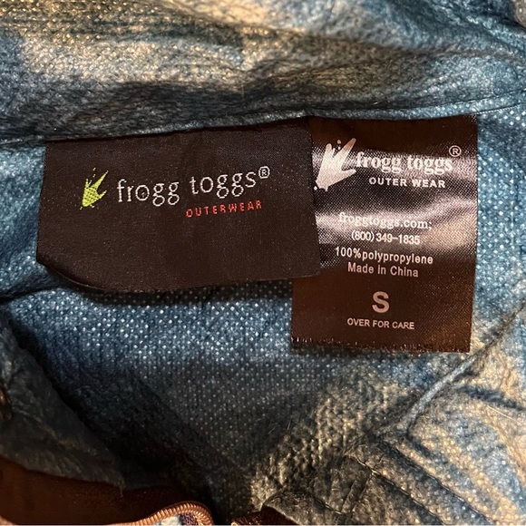 Frogg Toggs Hooded Rain Jacket Blue Small - Picture 3 of 7